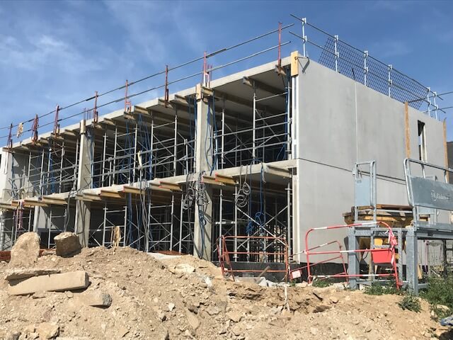 Construction du premier bâtiment du chantier de l'IMT de Brest