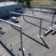 chantier ombrieres photovoltaïques Rector 1